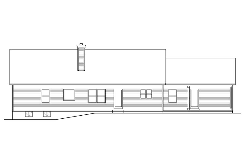 Architectural House Design - Exterior - Rear Elevation for Ranch House Plan #22-648 - 4 bed, 3.5 bath