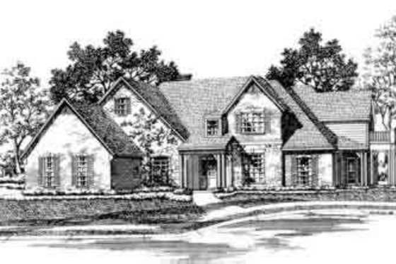 Exterior - Front Elevation for European House Plan #141-124 - 4 bed, 4.5 bath