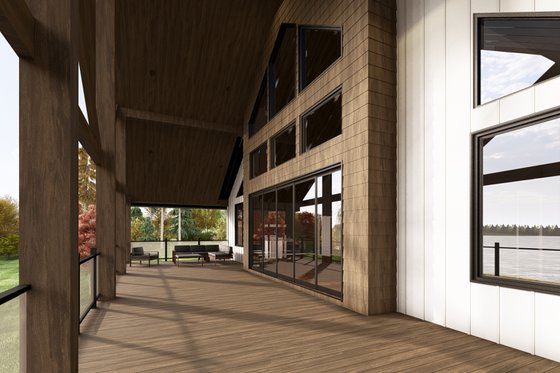 Exterior - Covered Porch 1 for Barndominium House Plan #1064-311 - 2 bed, 2 bath