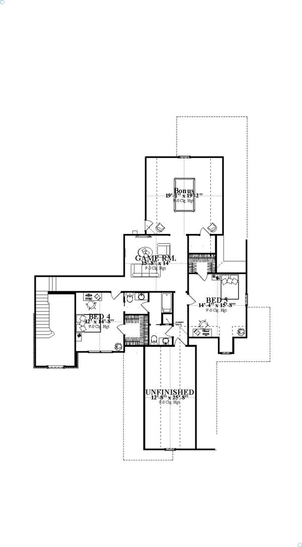 Craftsman Floor Plan - Upper Floor Plan #63-392