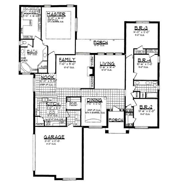 Traditional Floor Plan - Main Floor Plan #62-131