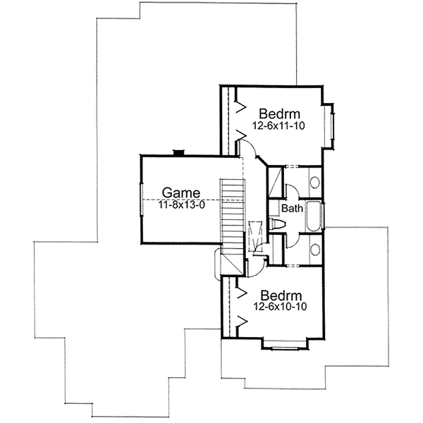House Blueprint - Traditional Floor Plan - Upper Floor Plan #120-111