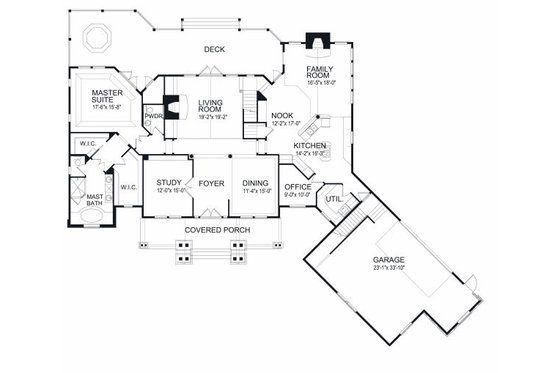 Floor Plan - Main Floor for Traditional House Plan #417-411 - 4 bed, 3.5 bath