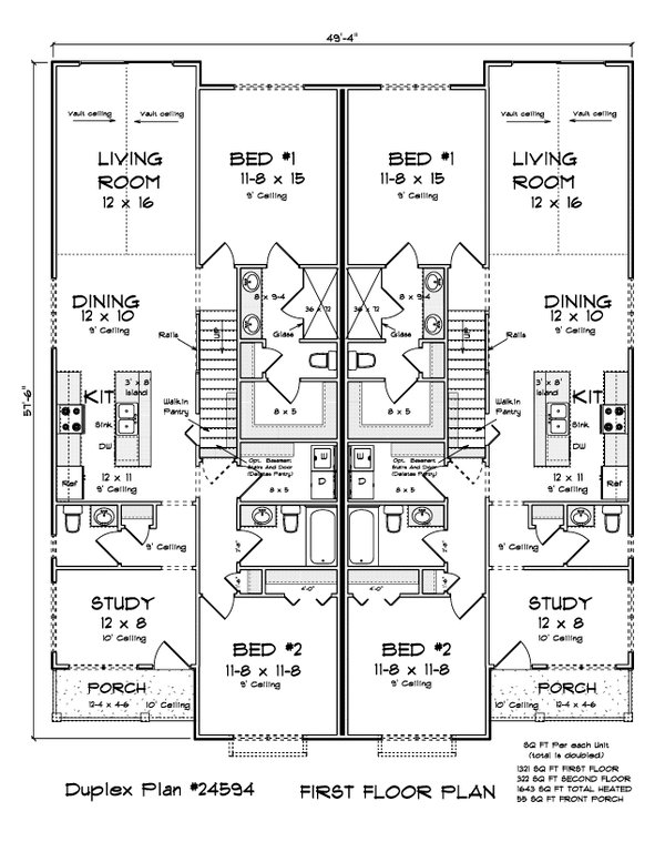 House Blueprint - Craftsman Floor Plan - Main Floor Plan #513-2387
