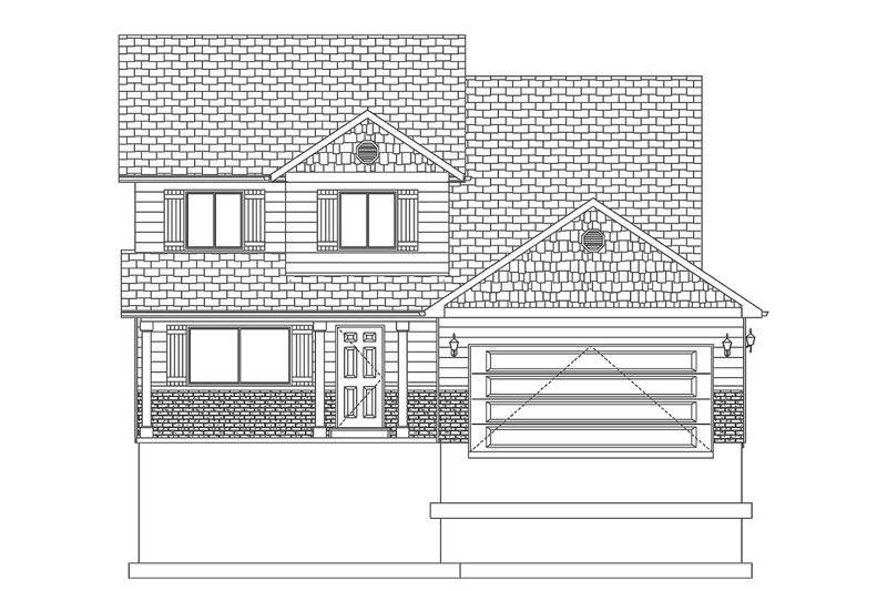 House Blueprint - Exterior - Front Elevation 6 for Traditional House Plan #1060-4 - 3 bed, 2.5 bath