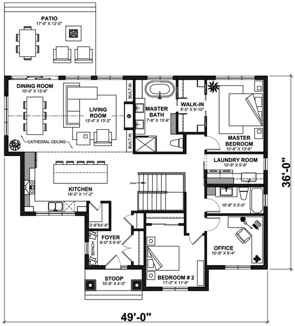 Dream House Plan - Farmhouse Floor Plan - Main Floor Plan #23-2768