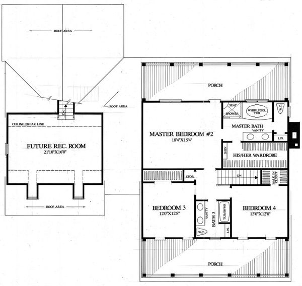 Architectural House Design - Southern Floor Plan - Upper Floor Plan #137-275