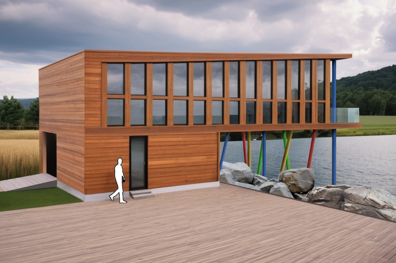 Architectural House Design - Exterior - Rear Elevation for Contemporary House Plan #542-21 - 3 bed, 3 bath