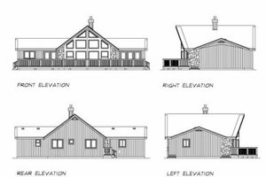Exterior - Rear Elevation for Cabin House Plan #47-436 - 3 bed, 2 bath