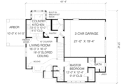 European Style House Plan - 3 Beds 2.5 Baths 1370 Sq/Ft Plan #410-226 