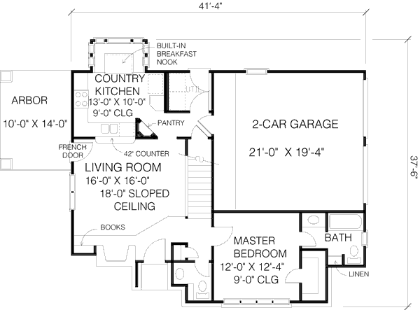 European Floor Plan - Main Floor Plan #410-226