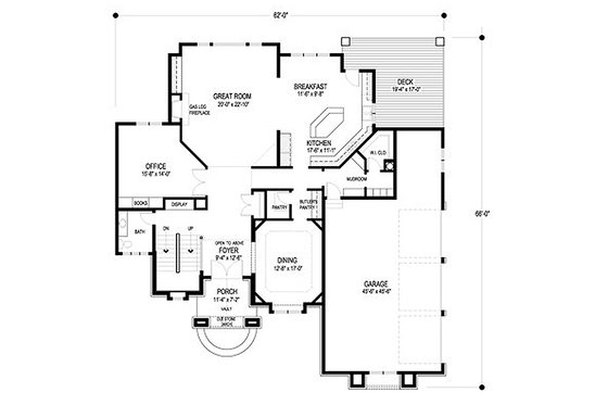 Floor Plan - Main Floor for European House Plan #56-602 - 5 bed, 6 bath