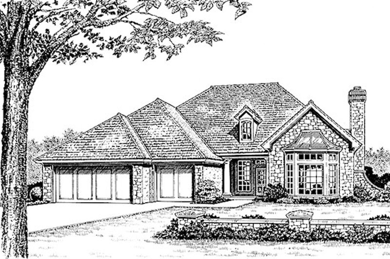 Traditional Style House Plan - 3 Beds 2.5 Baths 1941 Sq/Ft Plan #310-910