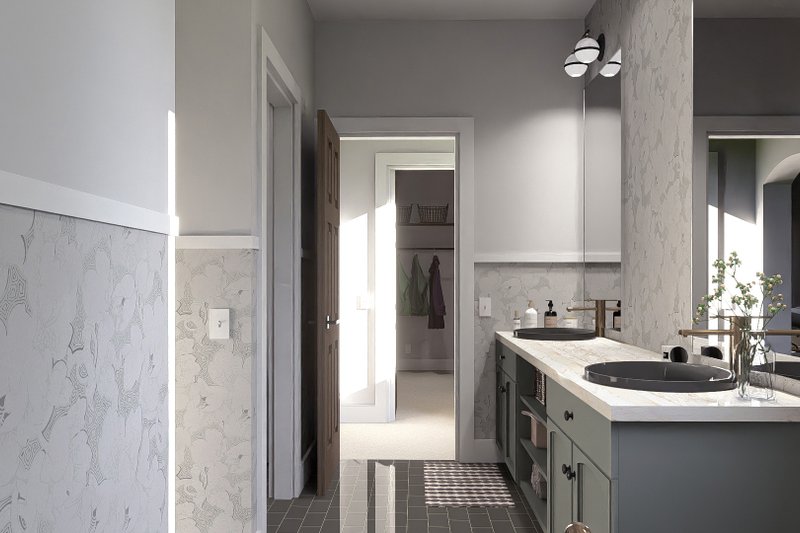 Architectural House Design - Interior - Master Bathroom for Farmhouse House Plan #455-211 - 3 bed, 3 bath