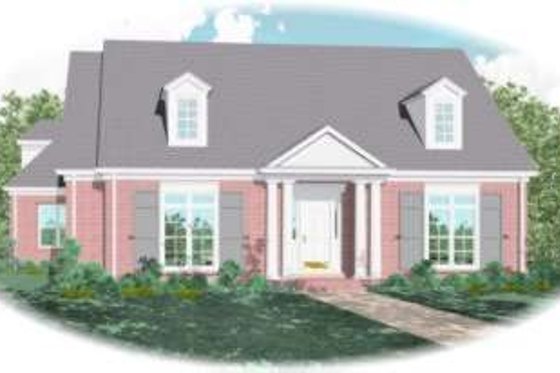 Exterior - Front Elevation for Southern House Plan #81-1307 - 3 bed, 2.5 bath