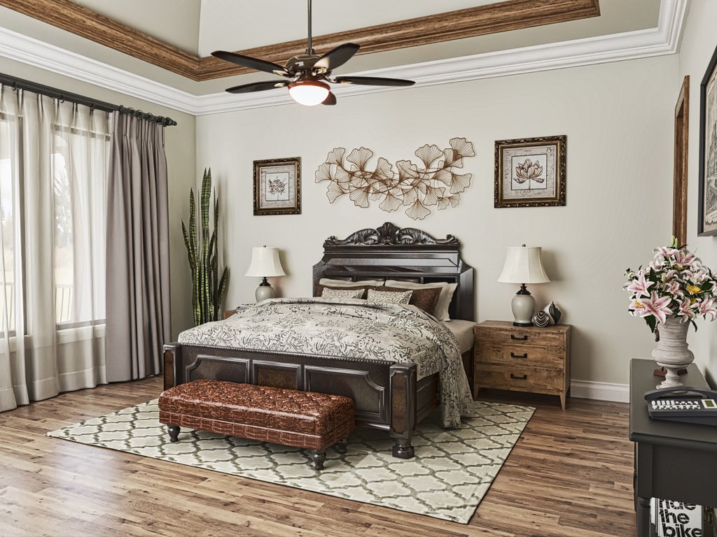 Interior - Master Bedroom for Craftsman House Plan #54-729 - 4 bed, 4 bath