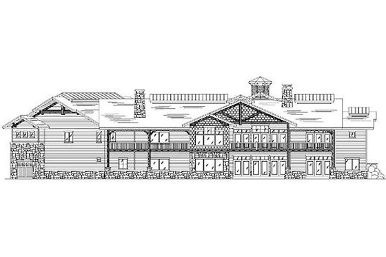 Exterior - Rear Elevation for Traditional House Plan #5-344 - 4 bed, 4.5 bath