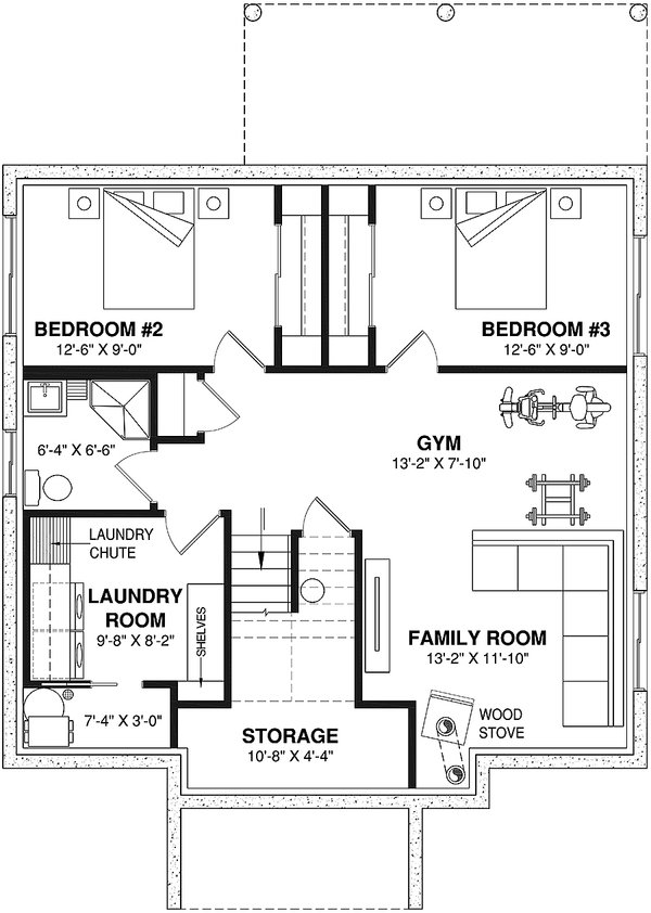 Dream House Plan - Bungalow Floor Plan - Lower Floor Plan #23-2815