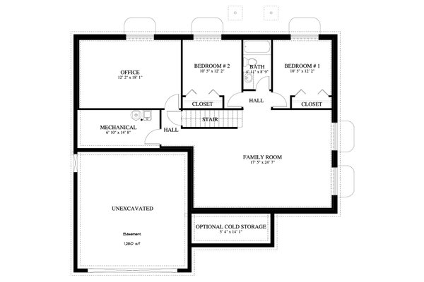Dream House Plan - Ranch Floor Plan - Lower Floor Plan #1060-421