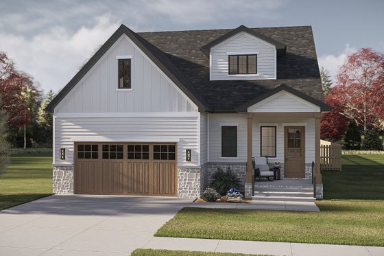 Exterior - Front Elevation 3 for Farmhouse House Plan #455-780 - 3 bed, 2.5 bath