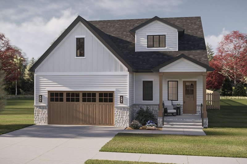Architectural House Design - Exterior - Front Elevation 3 for Farmhouse House Plan #455-780 - 3 bed, 2.5 bath