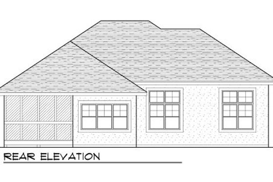 Exterior - Rear Elevation for European House Plan #70-991 - 3 bed, 2 bath