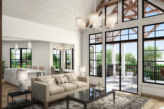 Interior - Family Room for Farmhouse House Plan #54-383 - 3 bed, 2 bath
