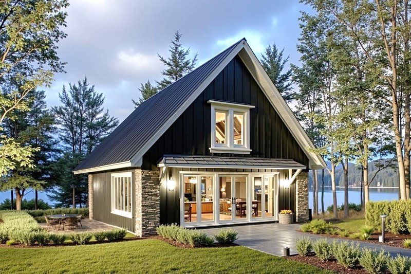 Dream House Plan - Exterior - Front Elevation 3 for Cottage House Plan #3-347 - 2 bed, 1 bath