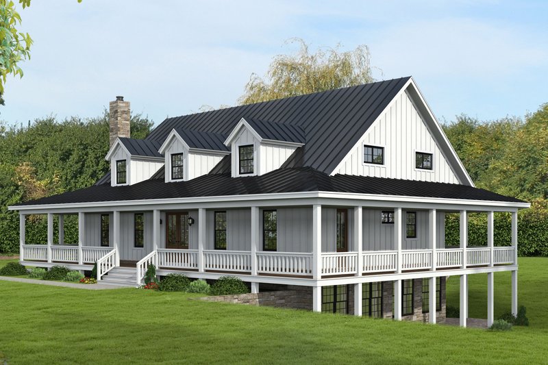 House Blueprint - Farmhouse Exterior - Front Elevation Plan #932-1079