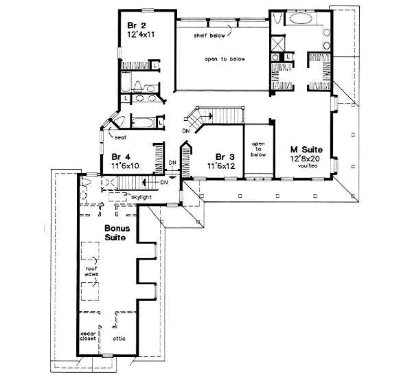 Architectural House Design - Country Floor Plan - Upper Floor Plan #50-150