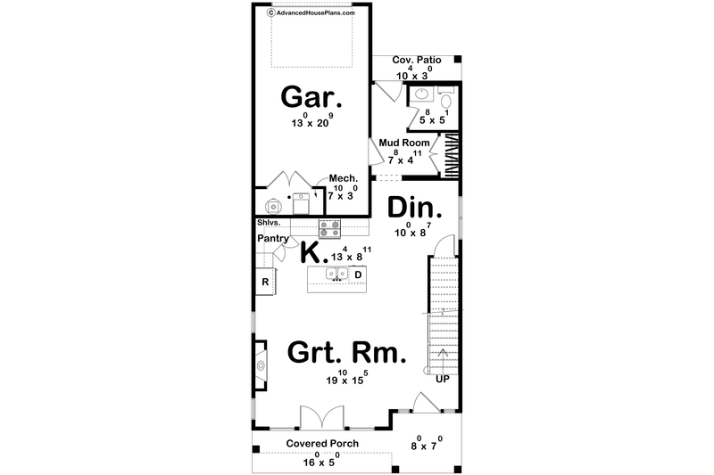 House Design - Floor Plan - Main Floor for Traditional House Plan #455-365 - 3 bed, 2.5 bath