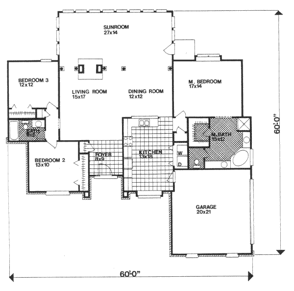 House Plan Design - Traditional Floor Plan - Main Floor Plan #30-170