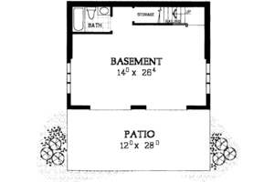 Floor Plan - Lower Floor for Modern House Plan #72-477 - 4 bed, 2 bath
