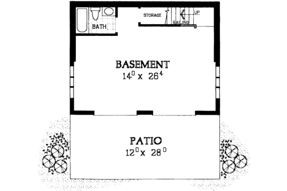 Floor Plan - Lower Floor for Modern House Plan #72-477 - 4 bed, 2 bath