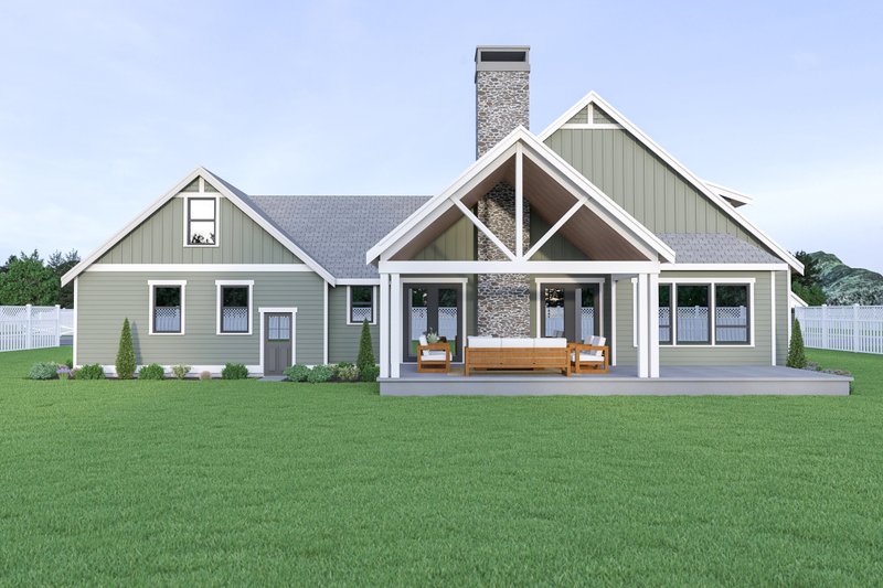 House Plan Design - Exterior - Rear Elevation for Craftsman House Plan #1070-67 - 3 bed, 2.5 bath