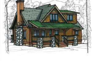 Exterior - Front Elevation 3 for Cottage House Plan #921-2 - 3 bed, 2.5 bath