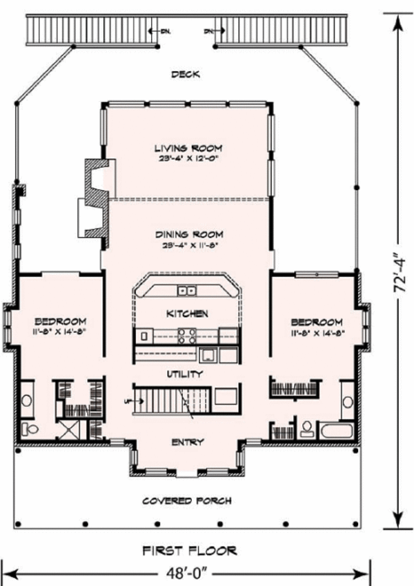 Cottage Floor Plan - Main Floor Plan #140-130