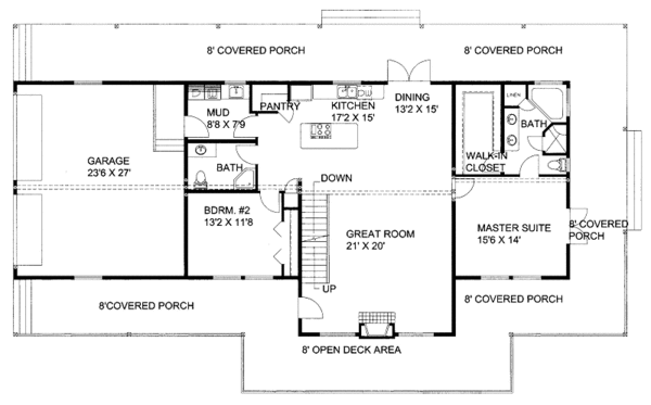 Cabin Floor Plan - Main Floor Plan #117-758