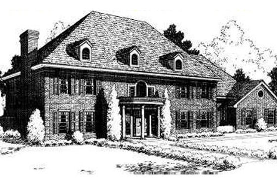 Exterior - Front Elevation for Southern House Plan #310-171 - 4 bed, 3.5 bath