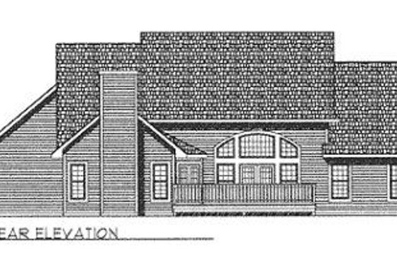 Exterior - Rear Elevation for Traditional House Plan #70-447 - 3 bed, 2.5 bath