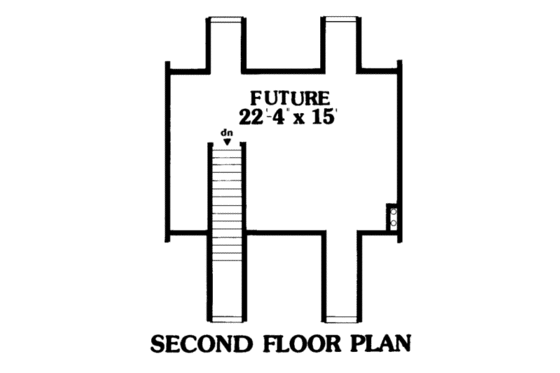 Floor Plan - Upper Floor for Country House Plan #314-164 - 3 bed, 2 bath