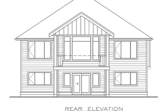 Exterior - Rear Elevation for Farmhouse House Plan #1100-13 - 2 bed, 2 bath
