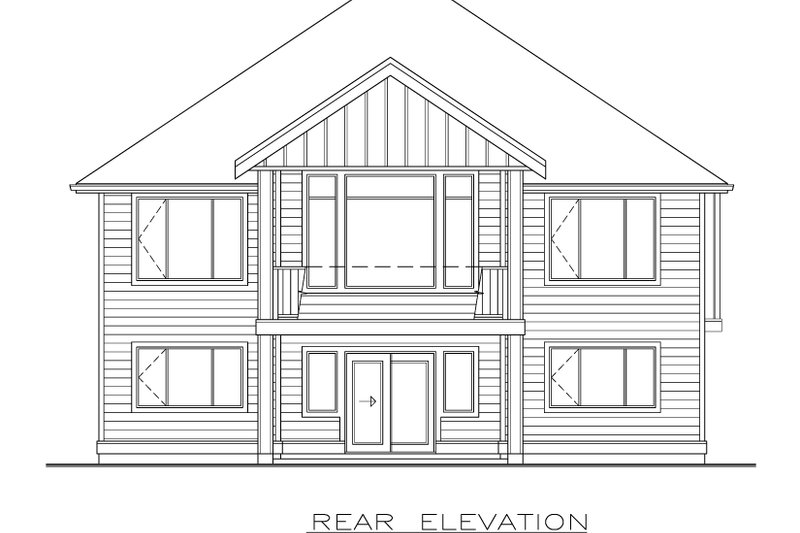 House Blueprint - Exterior - Rear Elevation for Farmhouse House Plan #1100-13 - 2 bed, 2 bath