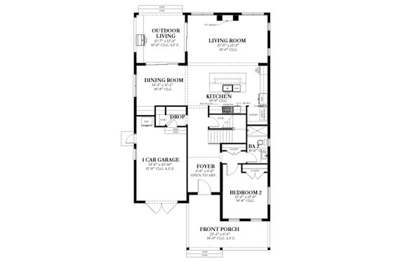 Floor Plan - Main Floor for Traditional House Plan #1058-217 - 4 bed, 3 bath