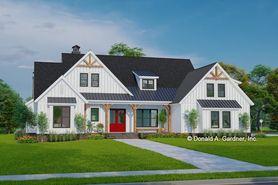 Exterior - Front Elevation 5 for Farmhouse House Plan #929-1086 - 3 bed, 2.5 bath