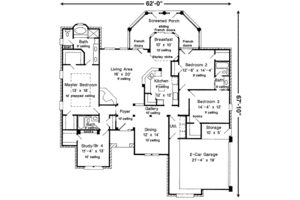 Floor Plan - Main Floor for European House Plan #410-124 - 3 bed, 3 bath