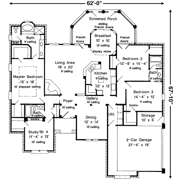 Architectural House Design - European Floor Plan - Main Floor Plan #410-124