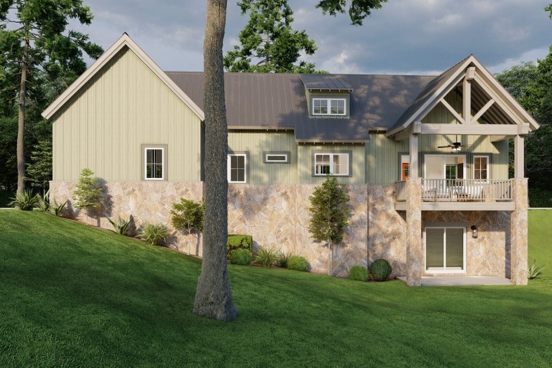 House Blueprint - Exterior - Rear Elevation 1 for Cottage House Plan #923-345 - 2 bed, 2.5 bath