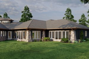 Exterior - Rear Elevation for Mediterranean House Plan #923-337 - 3 bed, 2.5 bath