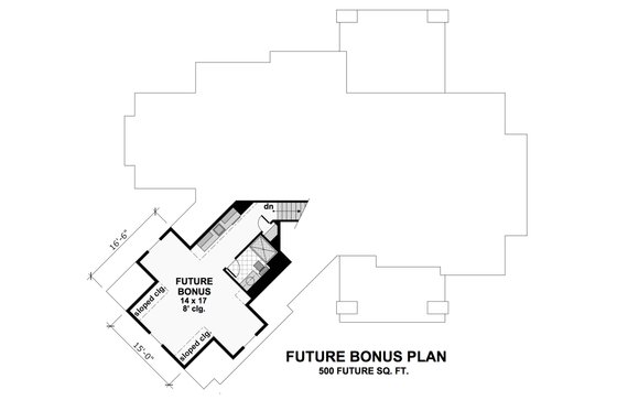 Floor Plan - Upper Floor for Craftsman House Plan #51-571 - 3 bed, 3 bath